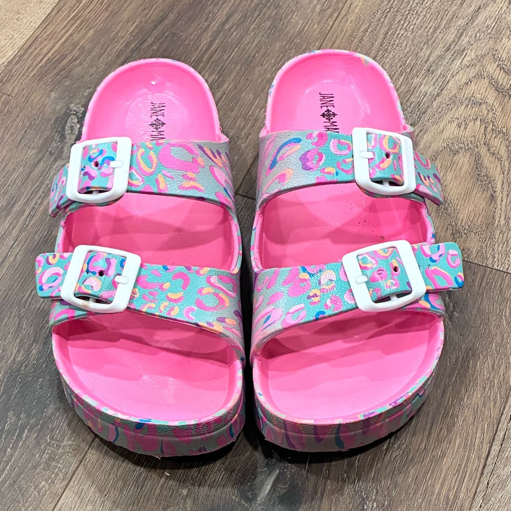 Jane Marie Pink Sandals Summer Beach Vacation Slip-On Shoes Size 5 Girl